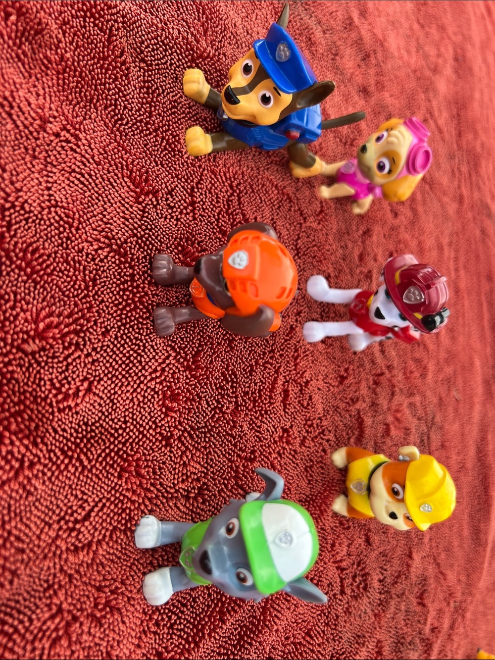 Paw Patrol Mini Figures Set - Blue, Pink, Orange, Red, Green, Yellow